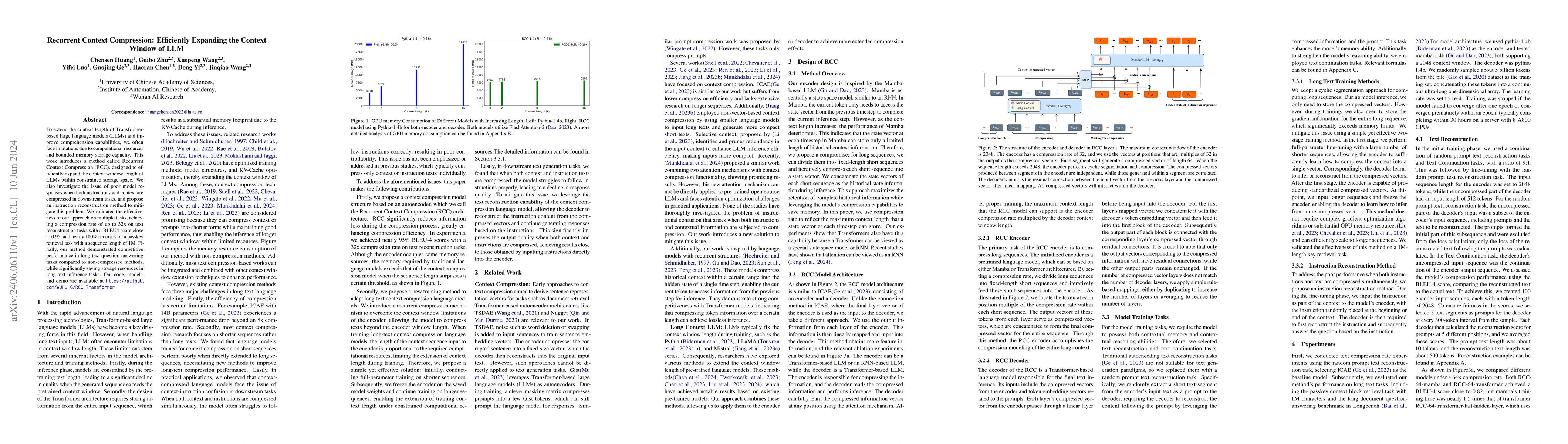 Thumbnail for Recurrent Context Compression: Efficiently Expanding the Context Window
  of LLM