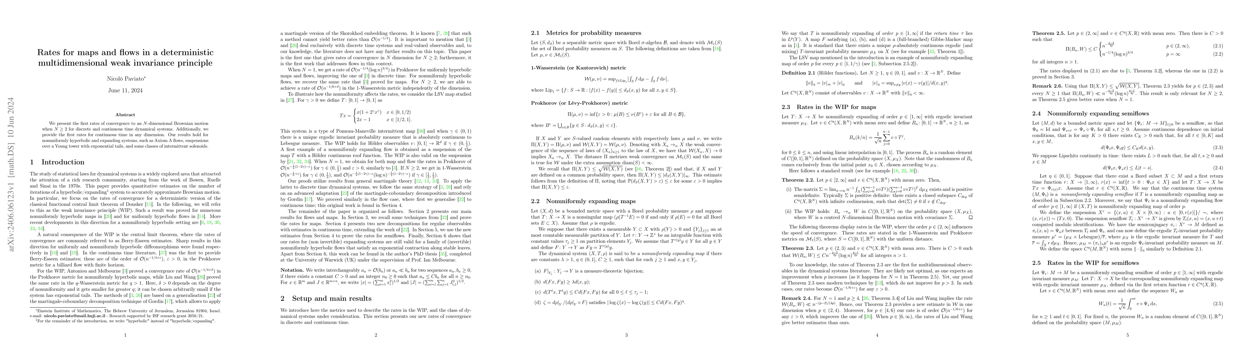 Thumbnail for Rates for maps and flows in a deterministic multidimensional weak
  invariance principle