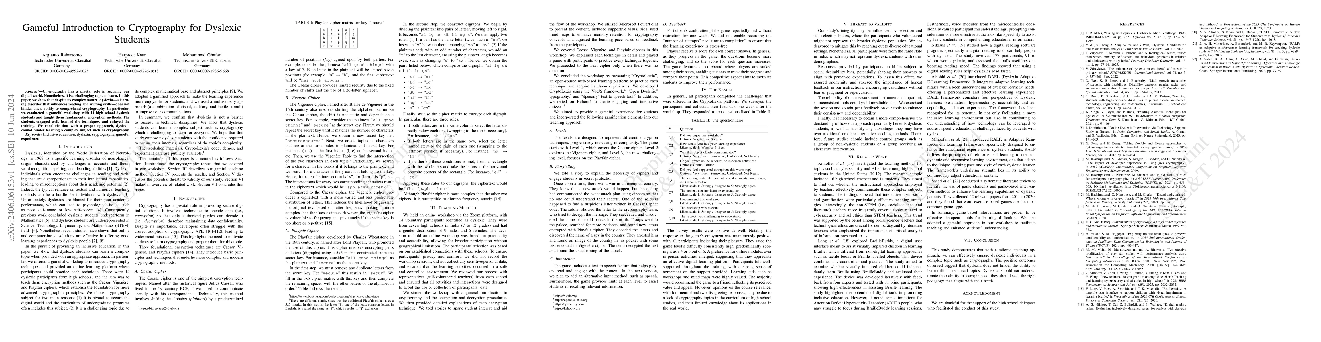 Thumbnail for Gameful Introduction to Cryptography for Dyslexic Students