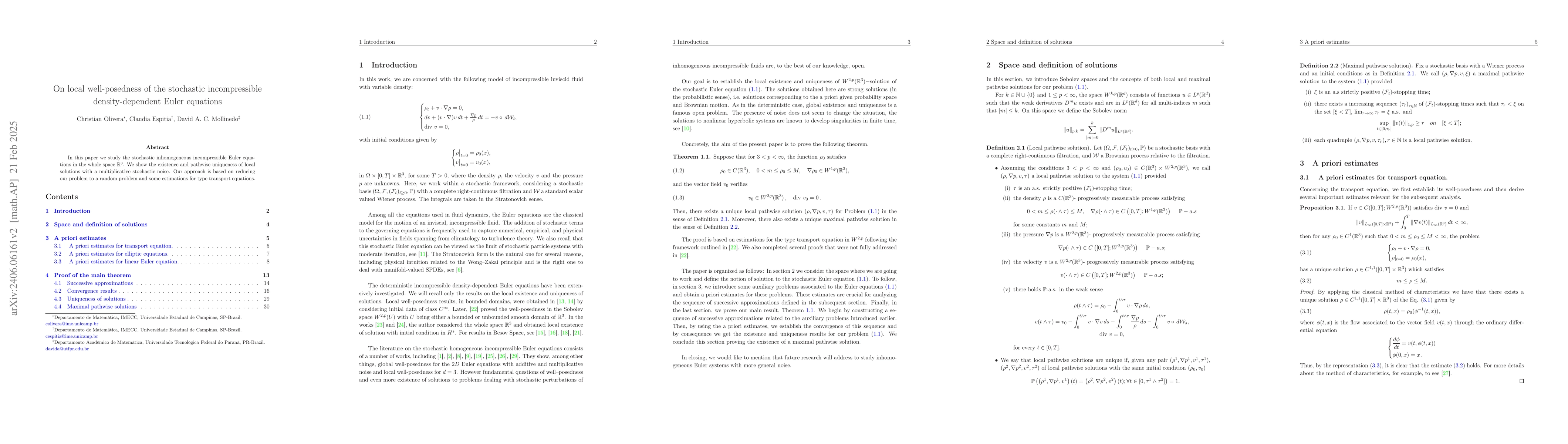 Thumbnail for On local well-posedness of the stochastic incompressible
  density-dependent Euler equations
