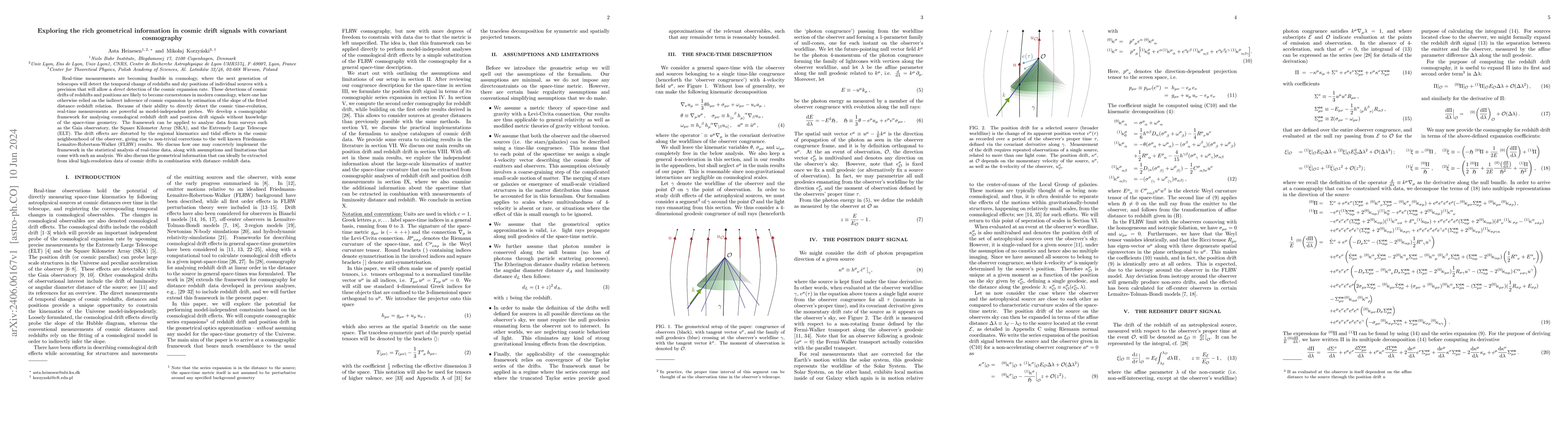 Thumbnail for Exploring the rich geometrical information in cosmic drift signals with
  covariant cosmography