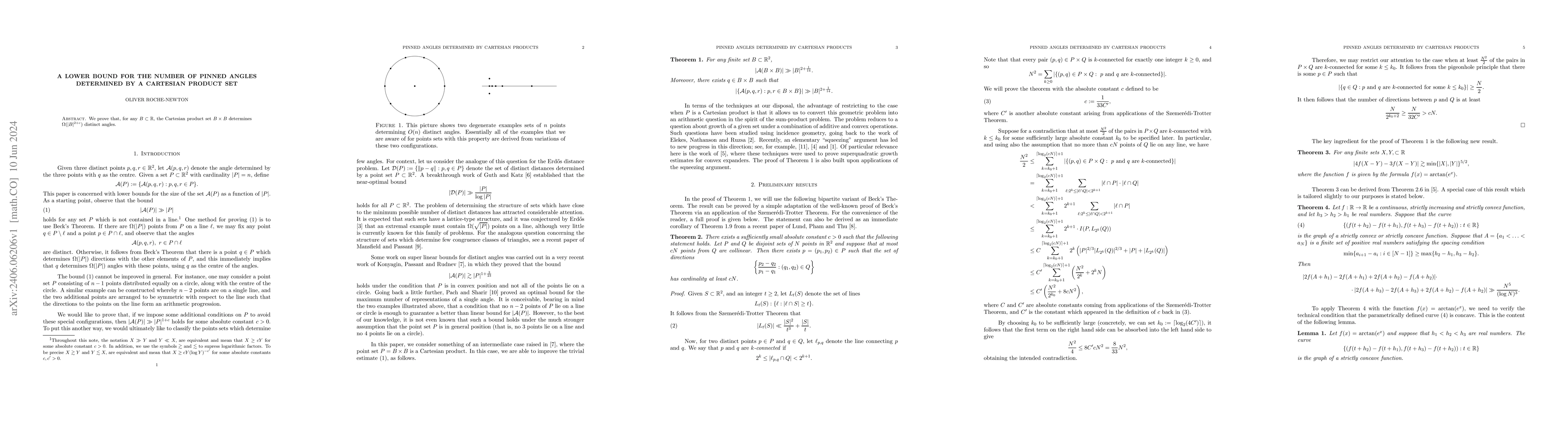 Thumbnail for A lower bound for the number of pinned angles determined by a Cartesian
  product set
