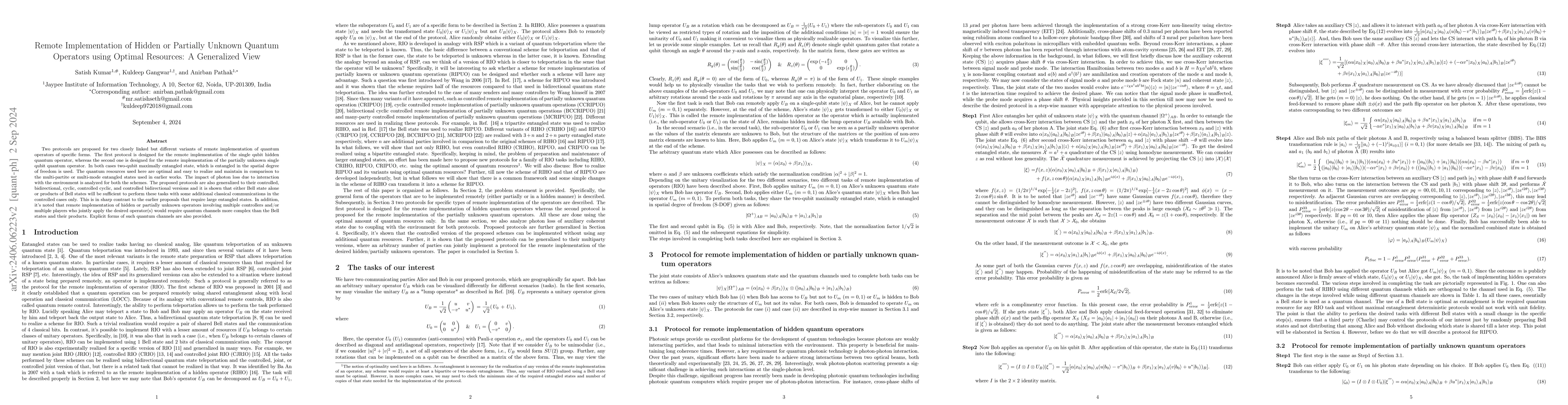 Thumbnail for Remote Implementation of Hidden or Partially Unknown Quantum Operators
  using Optimal Resources: A Generalized View