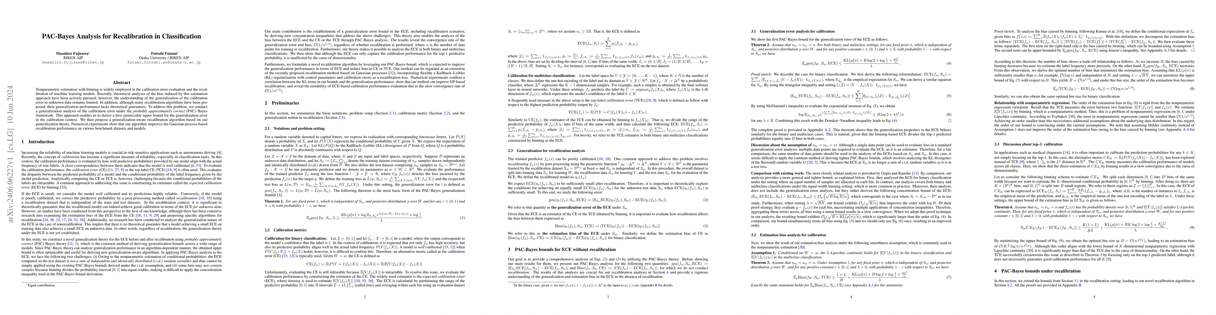 Thumbnail for PAC-Bayes Analysis for Recalibration in Classification