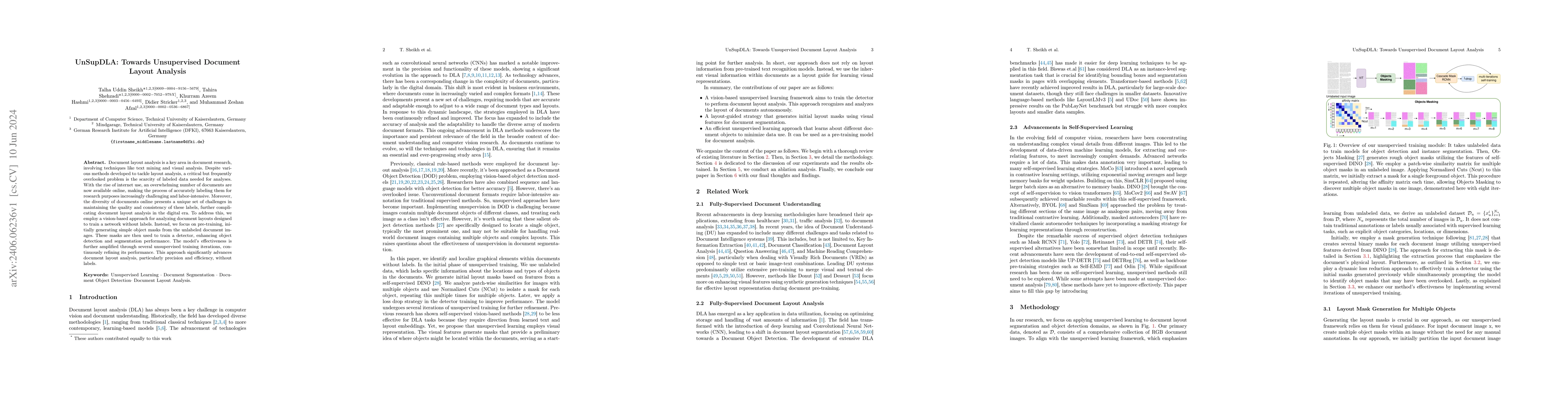 Thumbnail for UnSupDLA: Towards Unsupervised Document Layout Analysis
