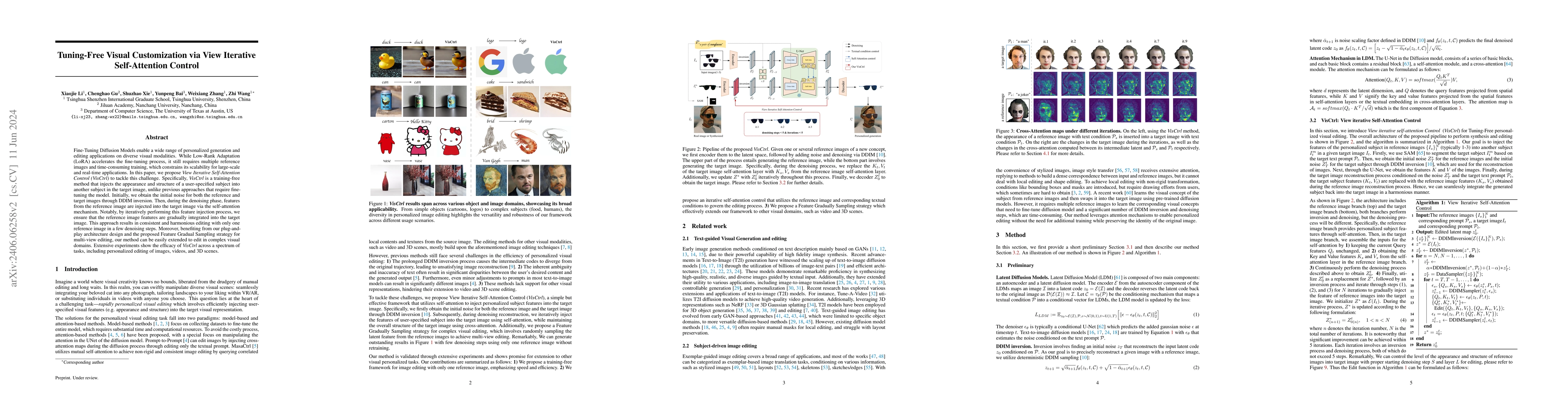 Thumbnail for Tuning-Free Visual Customization via View Iterative Self-Attention
  Control