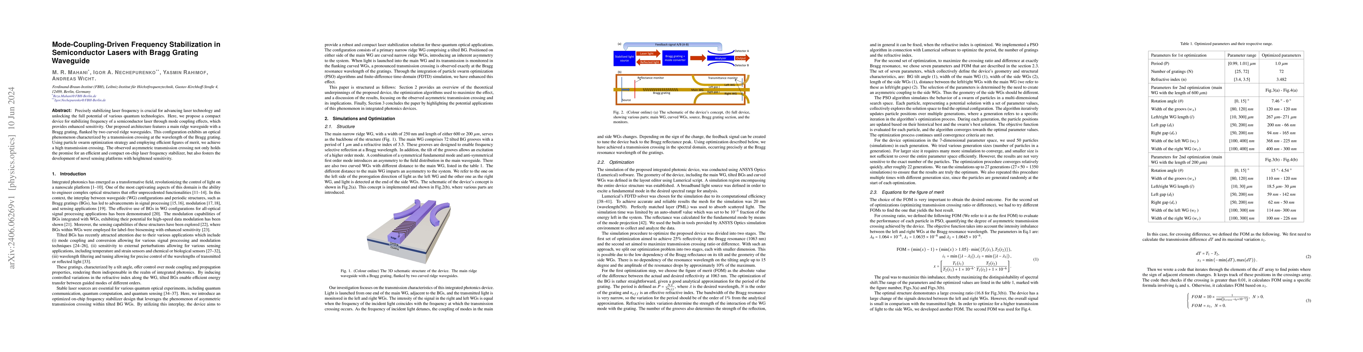Thumbnail for Mode-Coupling-Driven Frequency Stabilization in Semiconductor Lasers
  with Bragg Grating Waveguide