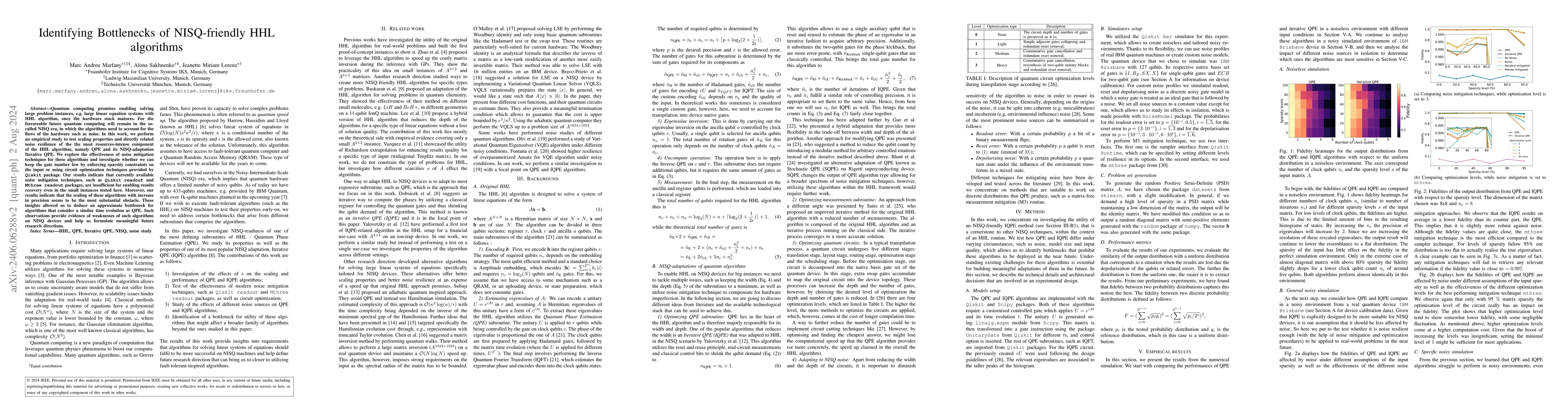 Thumbnail for Identifying Bottlenecks of NISQ-friendly HHL algorithms