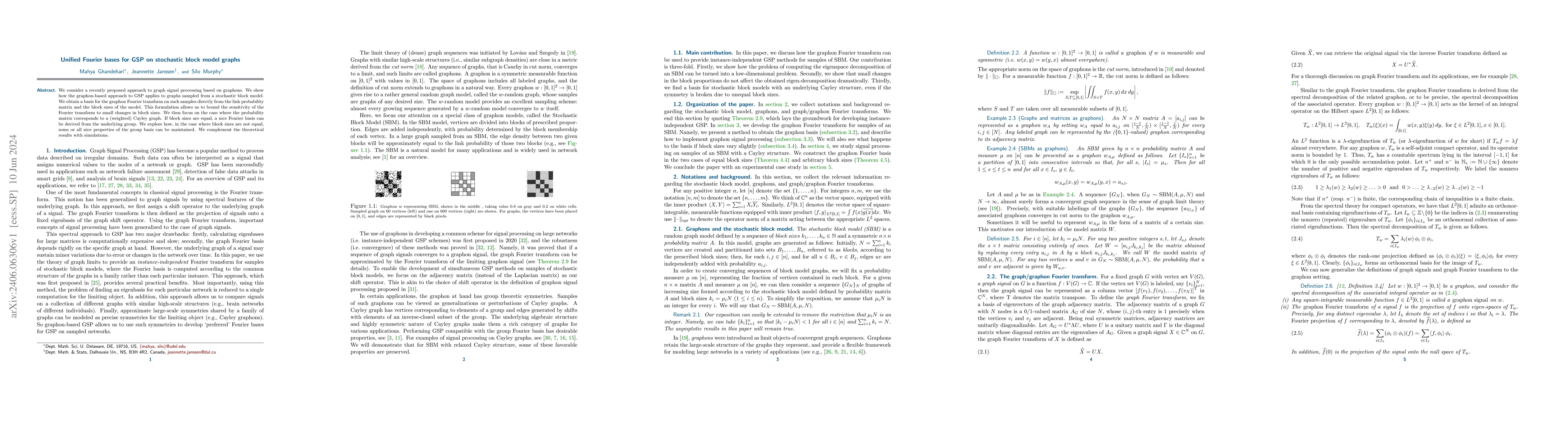 Thumbnail for Unified Fourier bases for GSP on stochastic block model graphs