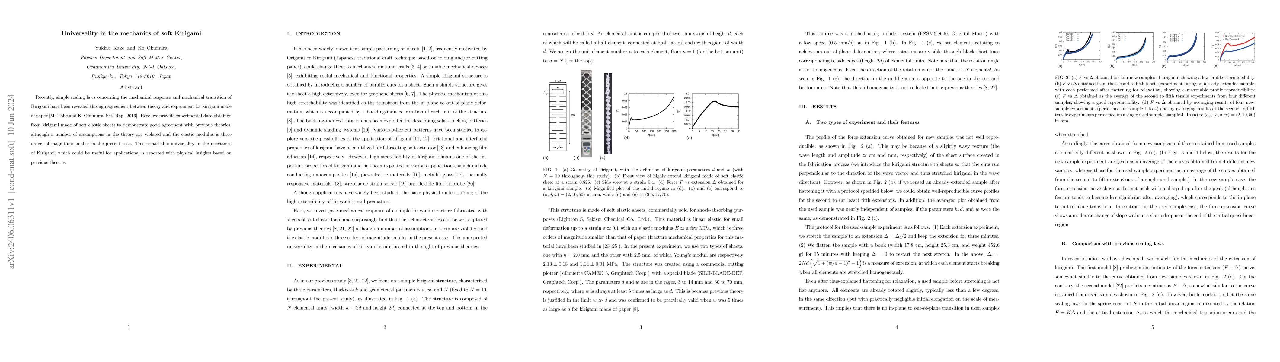 Thumbnail for Universality in the mechanics of soft Kirigami