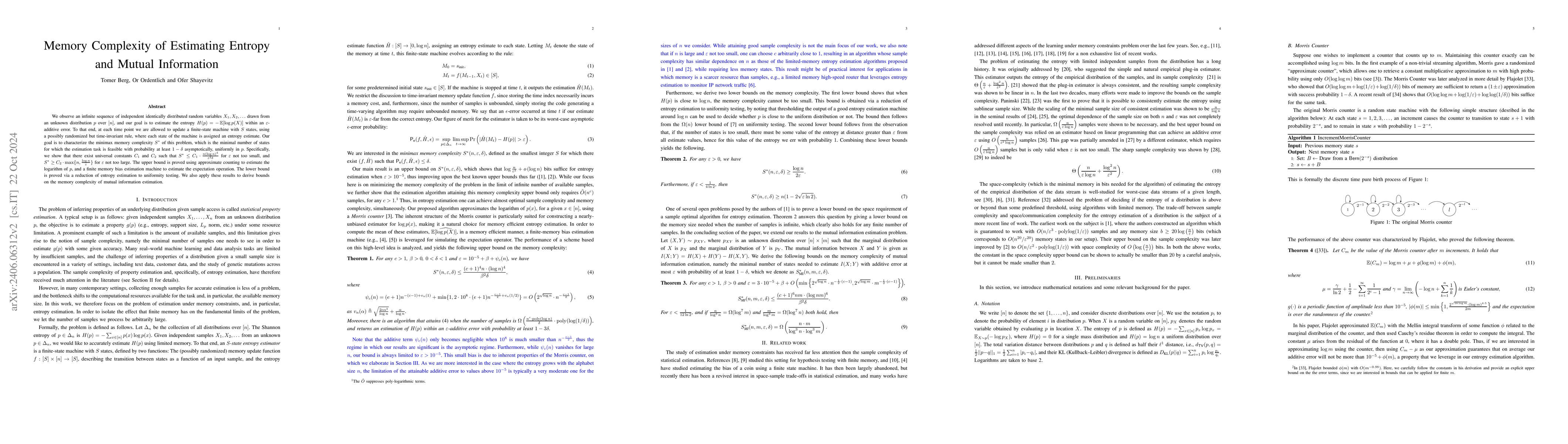 Thumbnail for Memory Complexity of Entropy Estimation