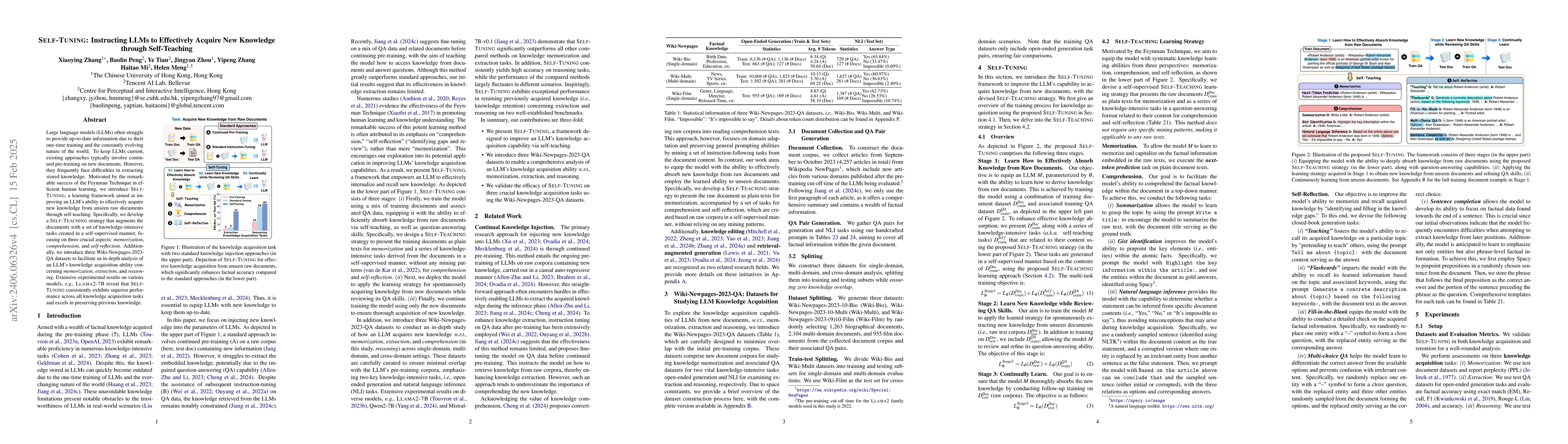 Thumbnail for Self-Tuning: Instructing LLMs to Effectively Acquire New Knowledge
  through Self-Teaching