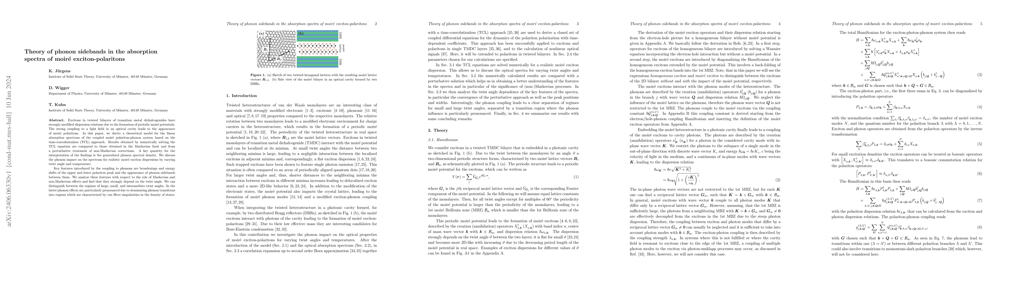 Thumbnail for Theory of phonon sidebands in the absorption spectra of moir\'e
  exciton-polaritons