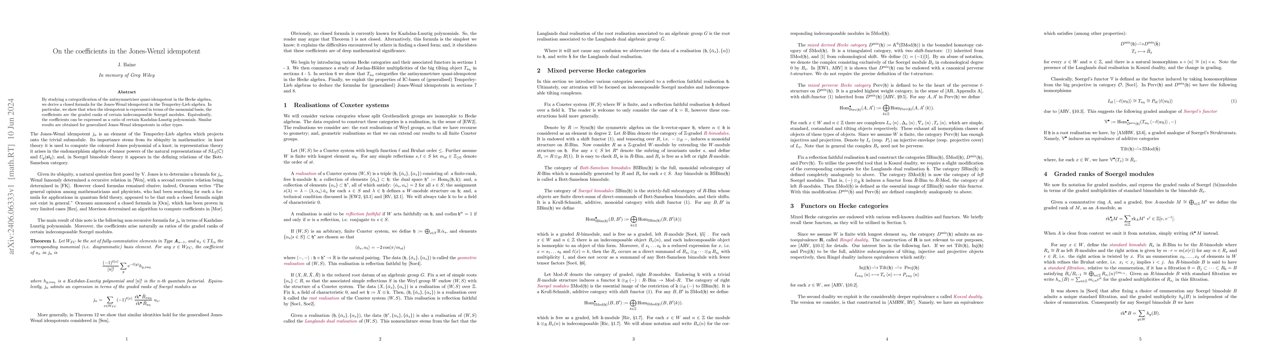 Thumbnail for On the coefficients in the Jones-Wenzl idempotent