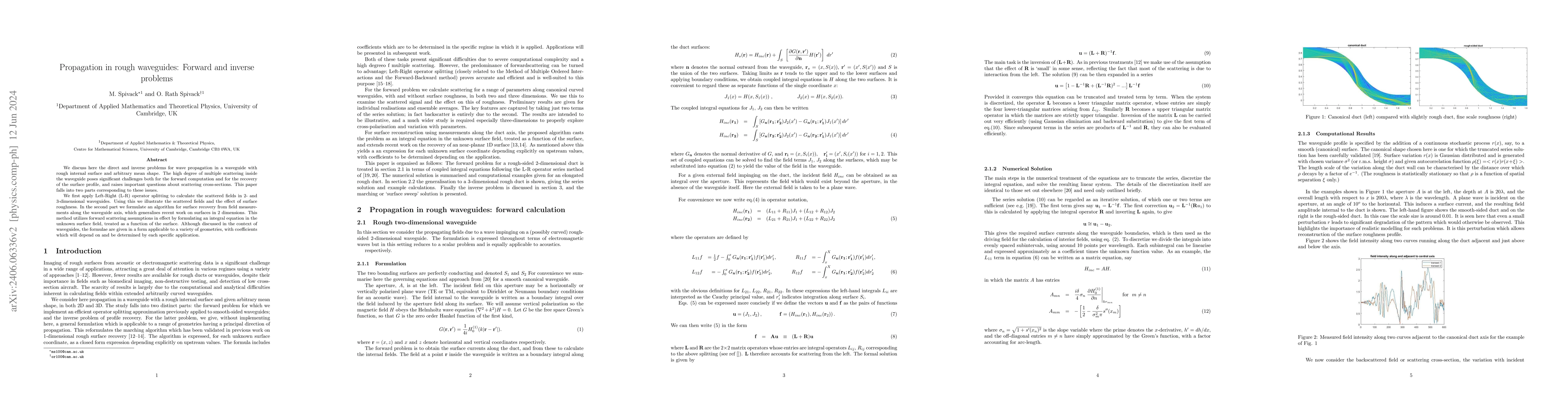 Thumbnail for Propagation in rough waveguides: Forward and inverse problems