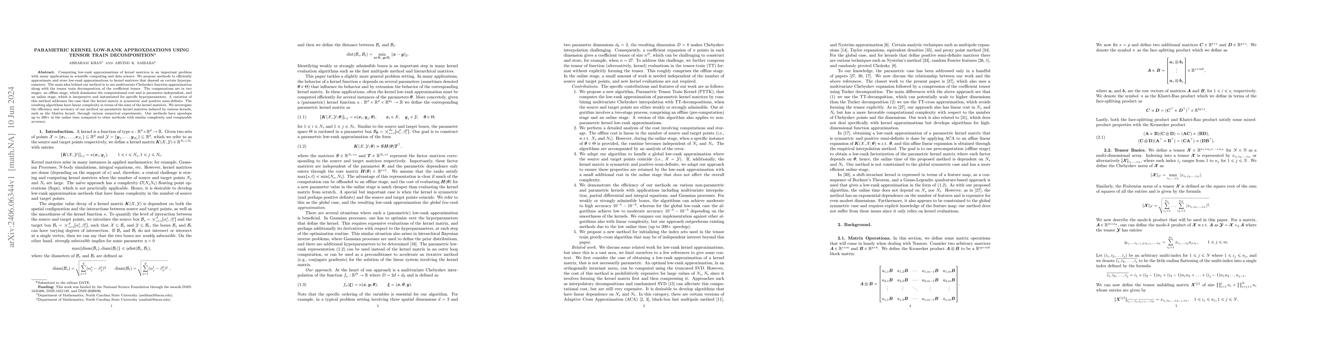 Thumbnail for Parametric kernel low-rank approximations using tensor train
  decomposition