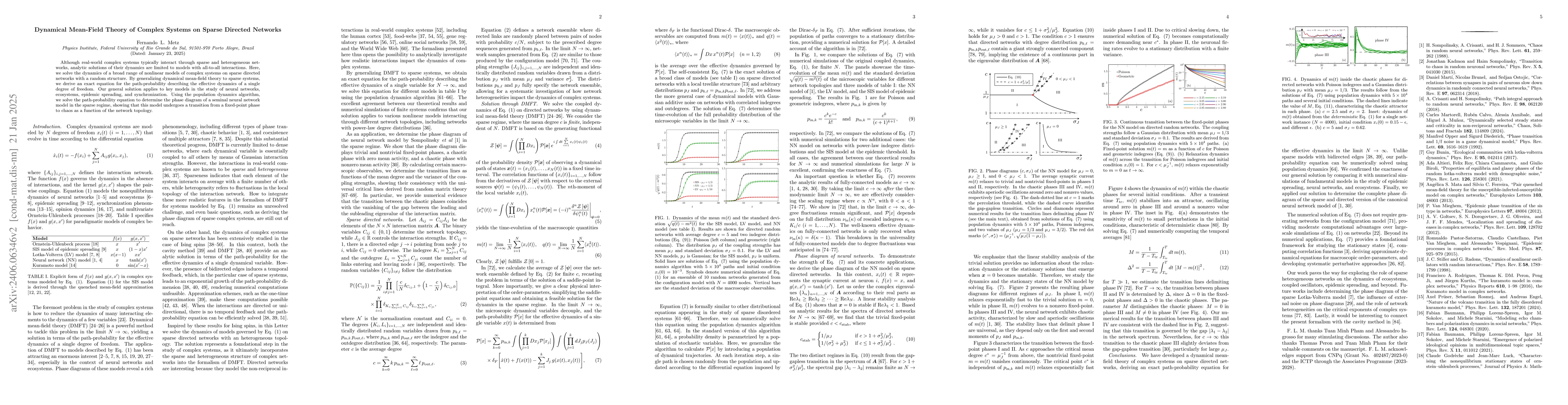 Thumbnail for Dynamical Mean-Field Theory of Complex Systems on Sparse Directed
  Networks