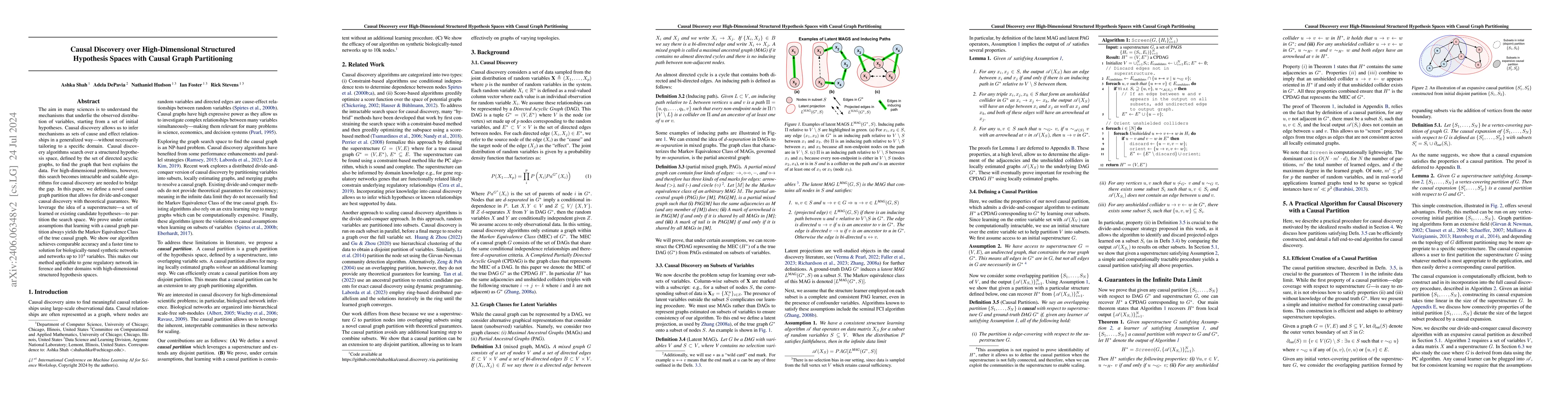 Thumbnail for Causal Discovery over High-Dimensional Structured Hypothesis Spaces with
  Causal Graph Partitioning