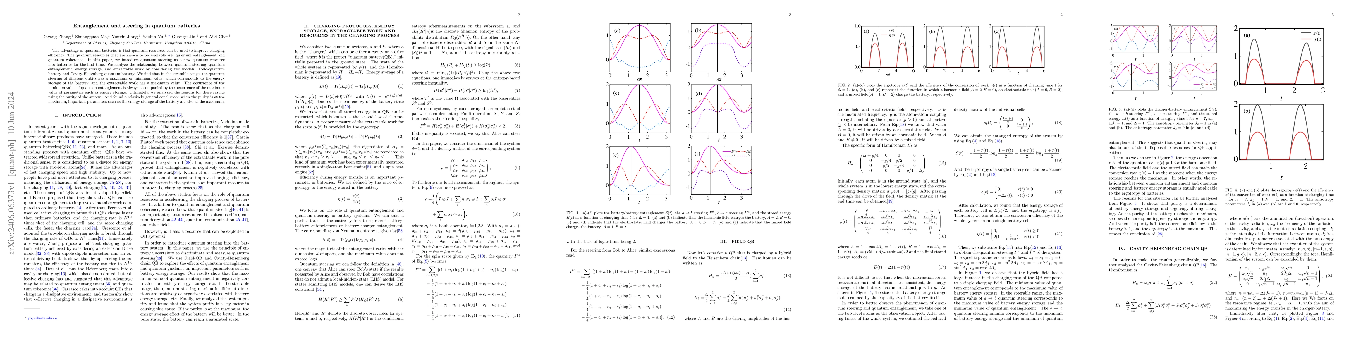 Thumbnail for Entanglement and steering in quantum batteries