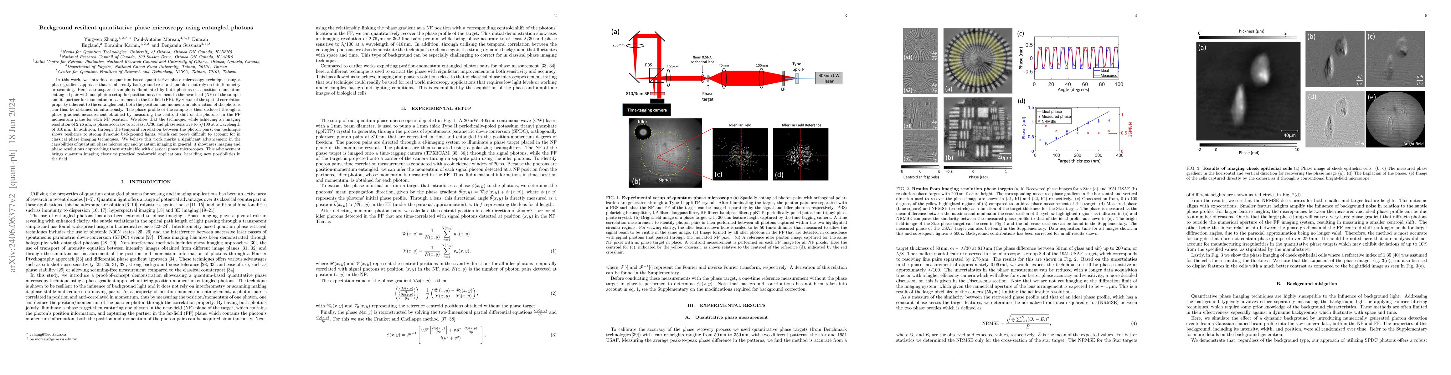Thumbnail for Background resilient quantitative phase microscopy using entangled
  photons