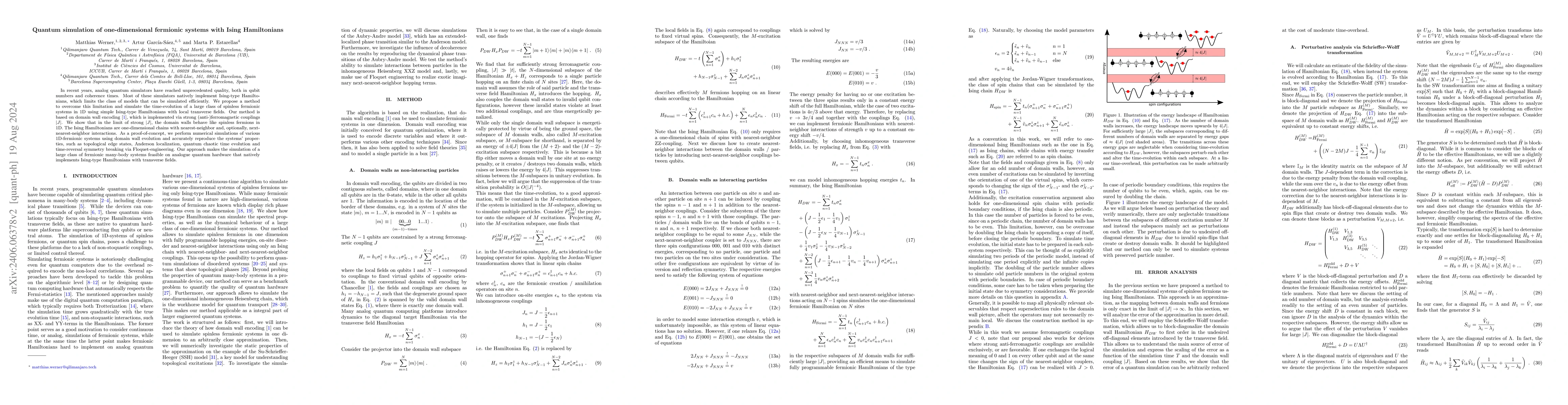 Thumbnail for Quantum simulation of one-dimensional fermionic systems with Ising
  Hamiltonians