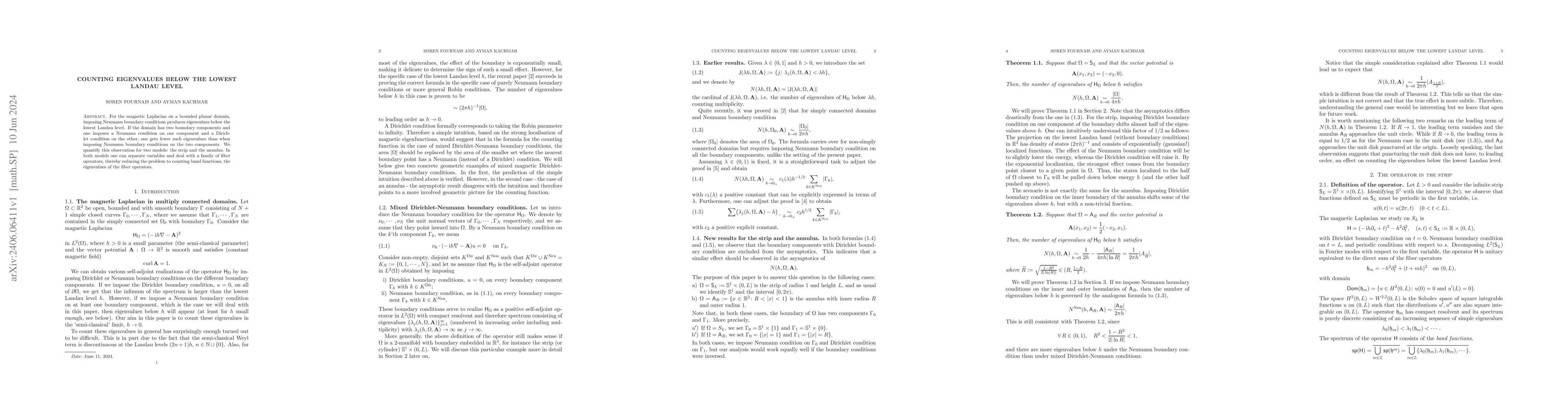 Thumbnail for Counting eigenvalues below the lowest Landau level