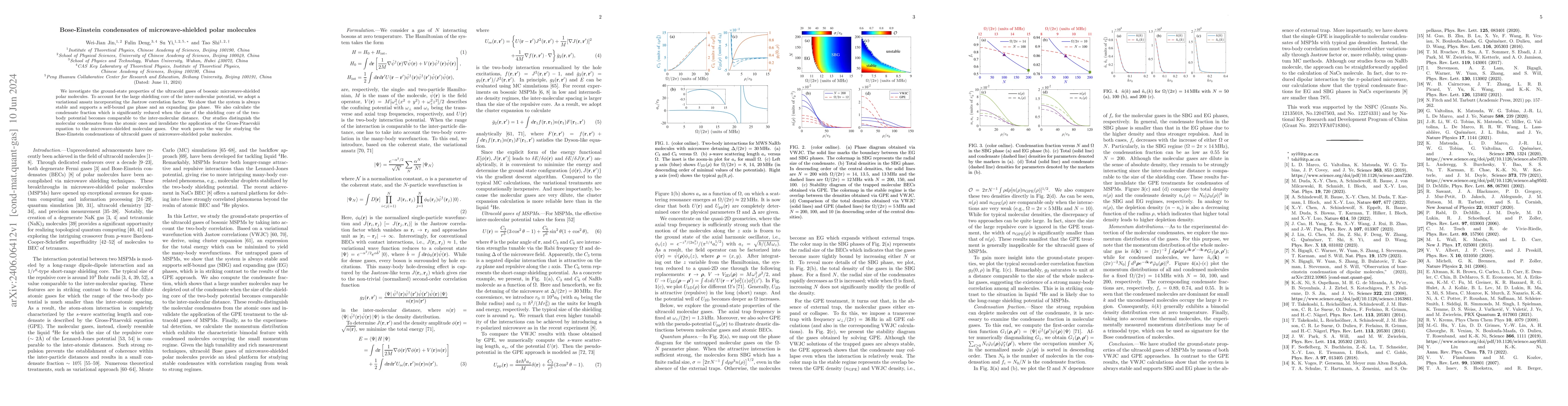 Thumbnail for Bose-Einstein condensates of microwave-shielded polar molecules