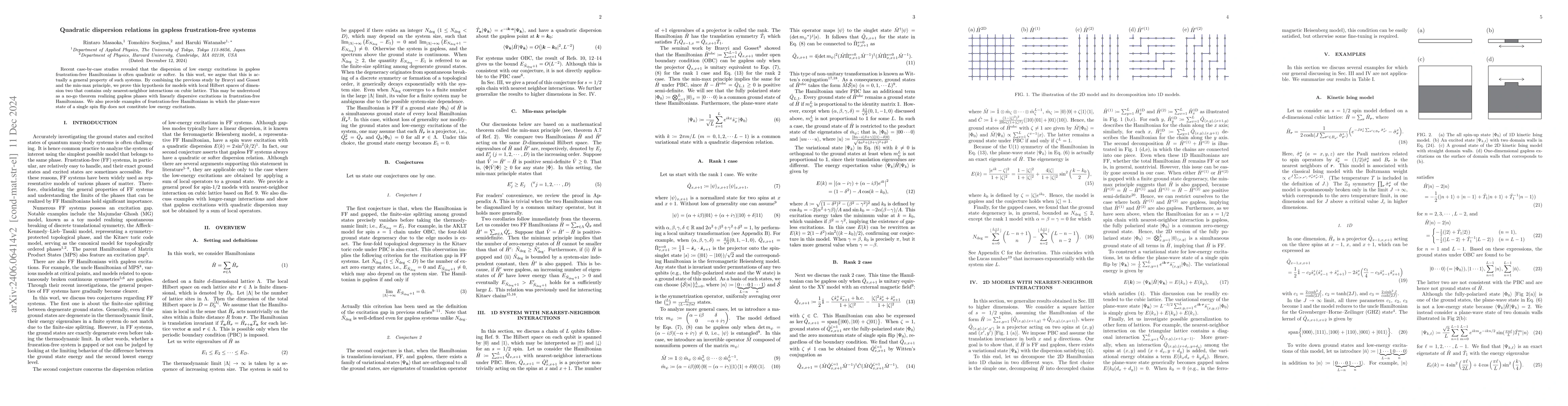 Thumbnail for Quadratic dispersion relations in gapless frustration-free systems