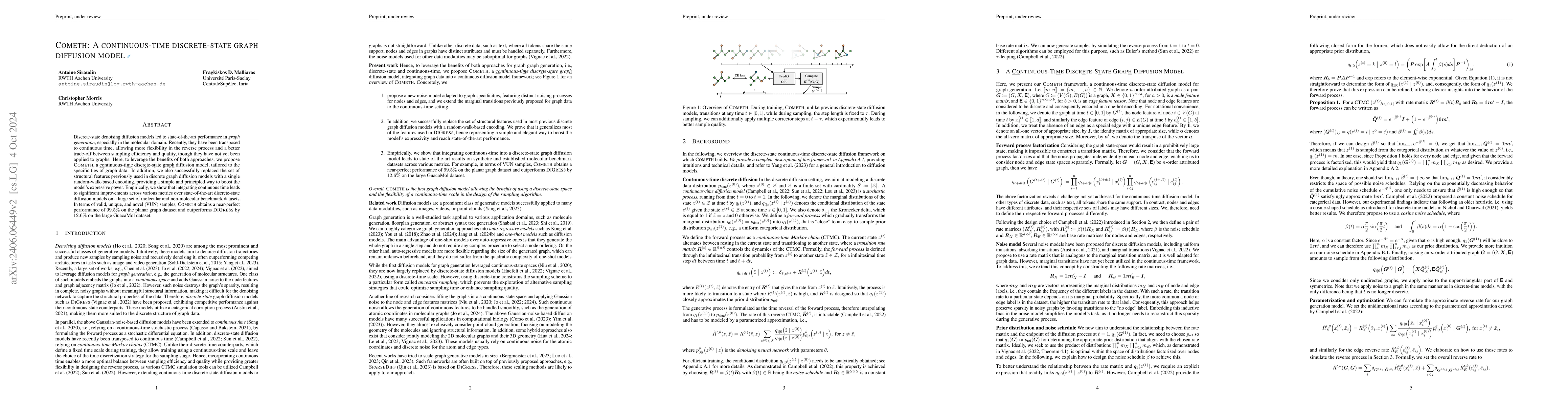 Thumbnail for Cometh: A continuous-time discrete-state graph diffusion model