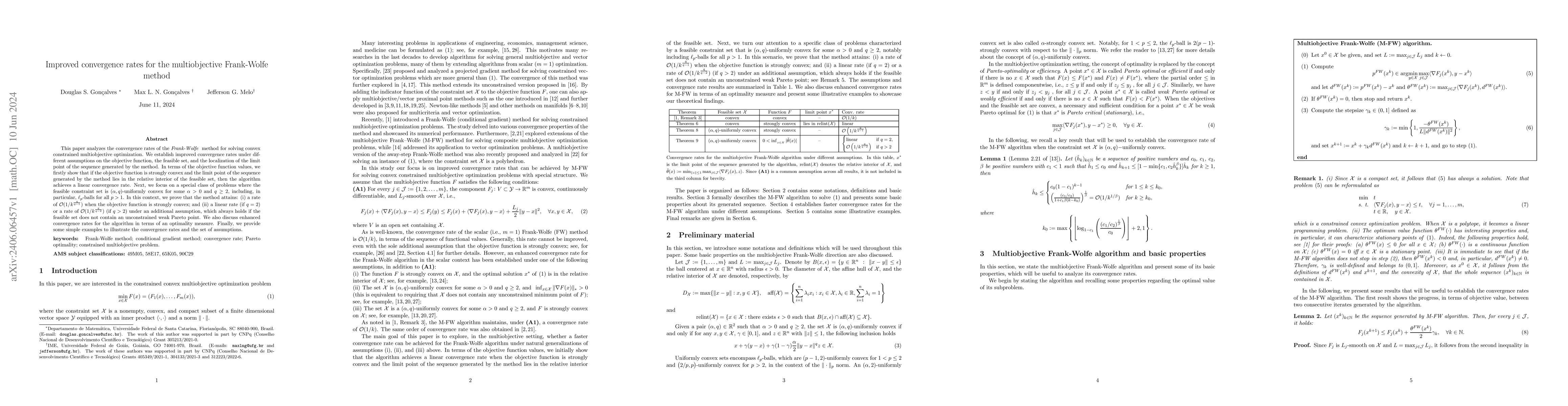 Thumbnail for Improved convergence rates for the multiobjective Frank-Wolfe method