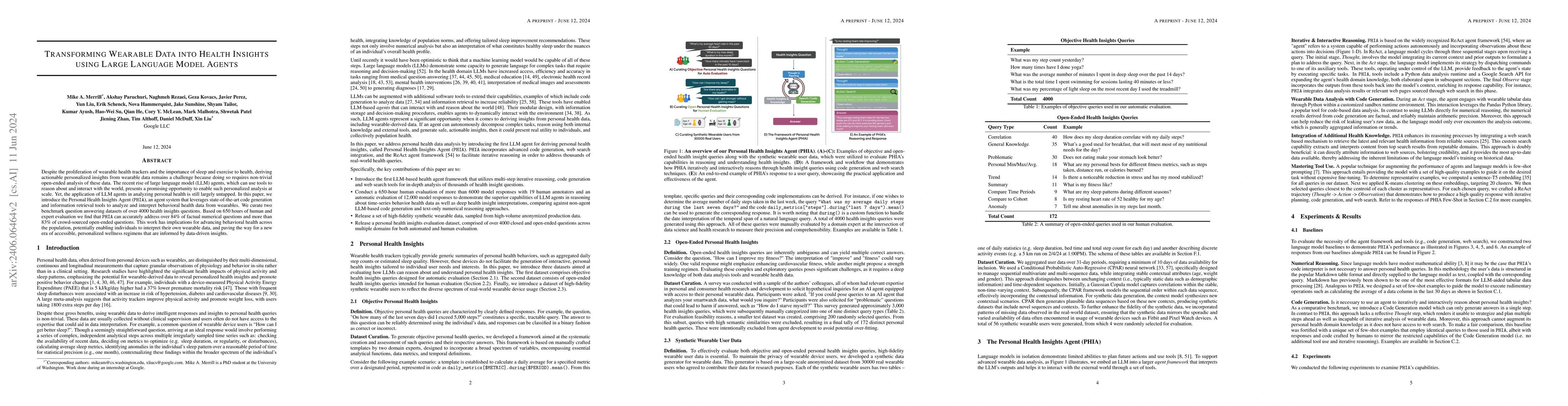 Thumbnail for Transforming Wearable Data into Health Insights using Large Language
  Model Agents