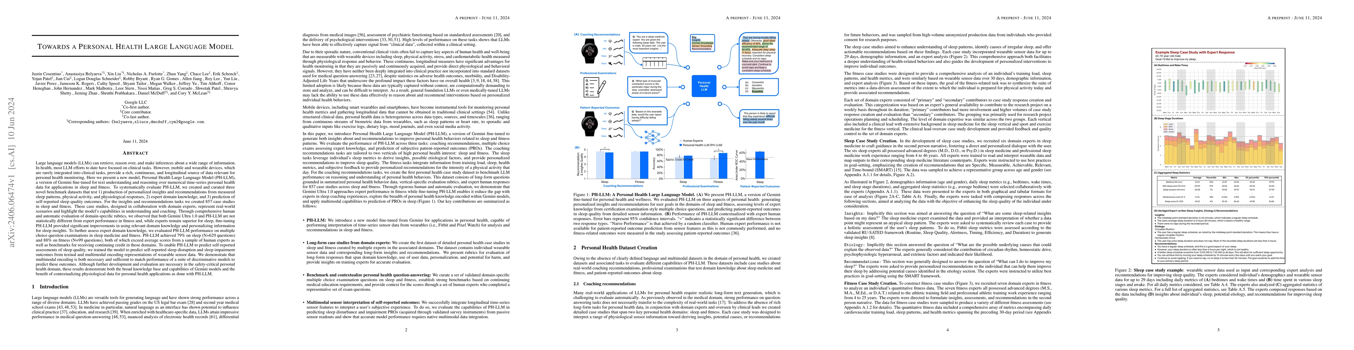 Thumbnail for Towards a Personal Health Large Language Model