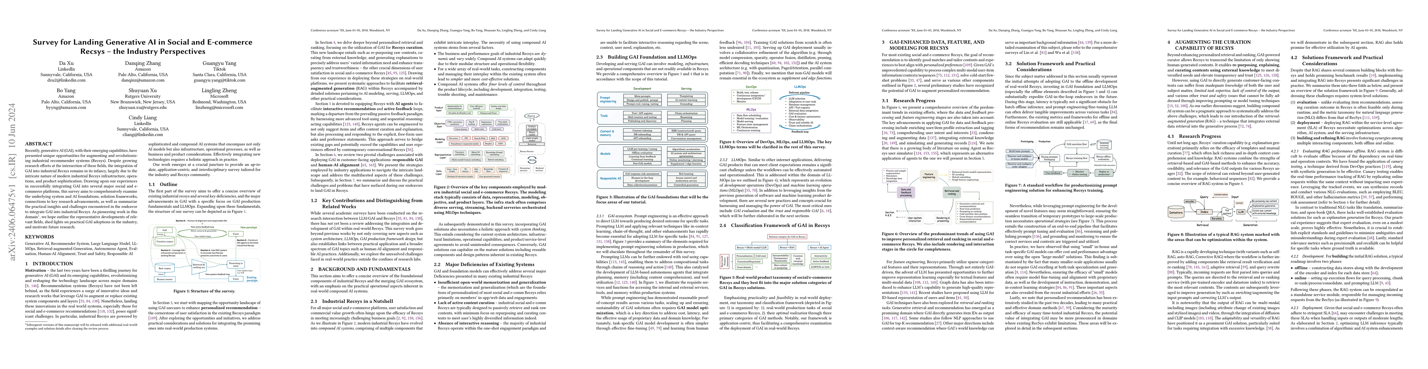 Thumbnail for Survey for Landing Generative AI in Social and E-commerce Recsys -- the
  Industry Perspectives