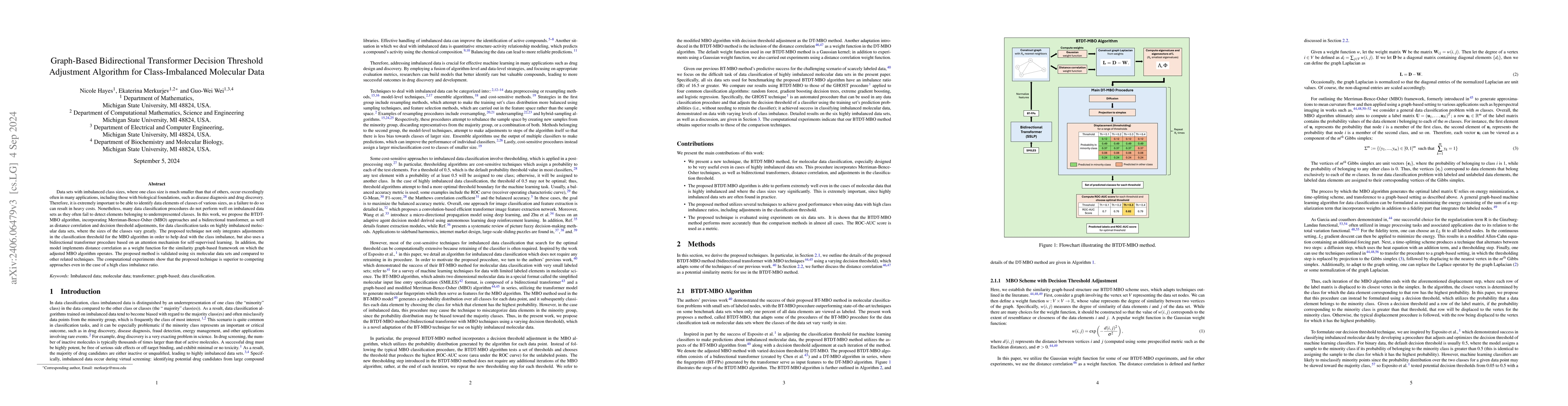 Thumbnail for Graph-Based Bidirectional Transformer Decision Threshold Adjustment
  Algorithm for Class-Imbalanced Molecular Data
