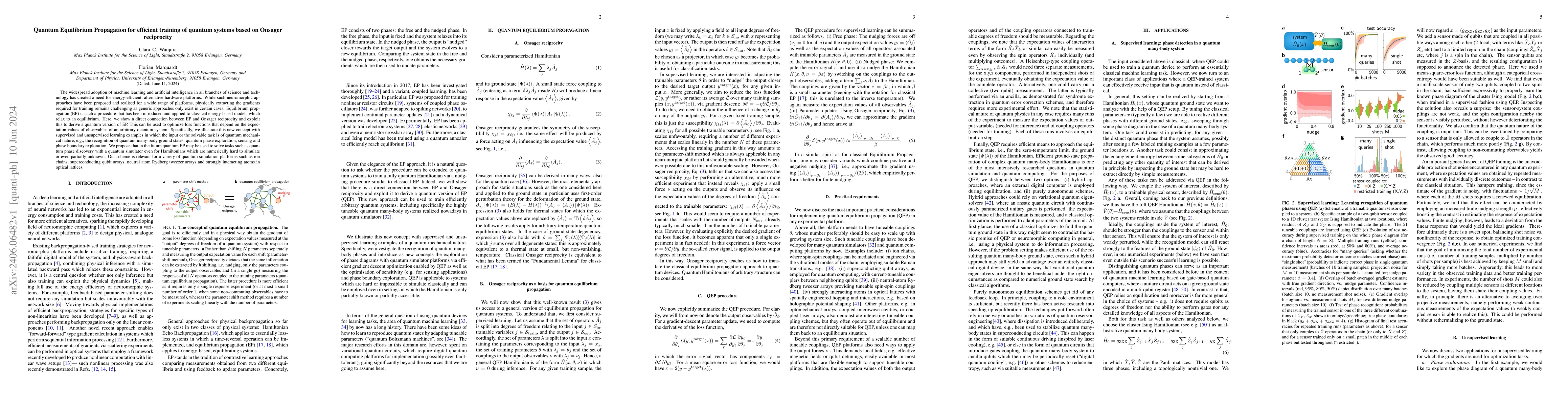 Thumbnail for Quantum Equilibrium Propagation for efficient training of quantum
  systems based on Onsager reciprocity