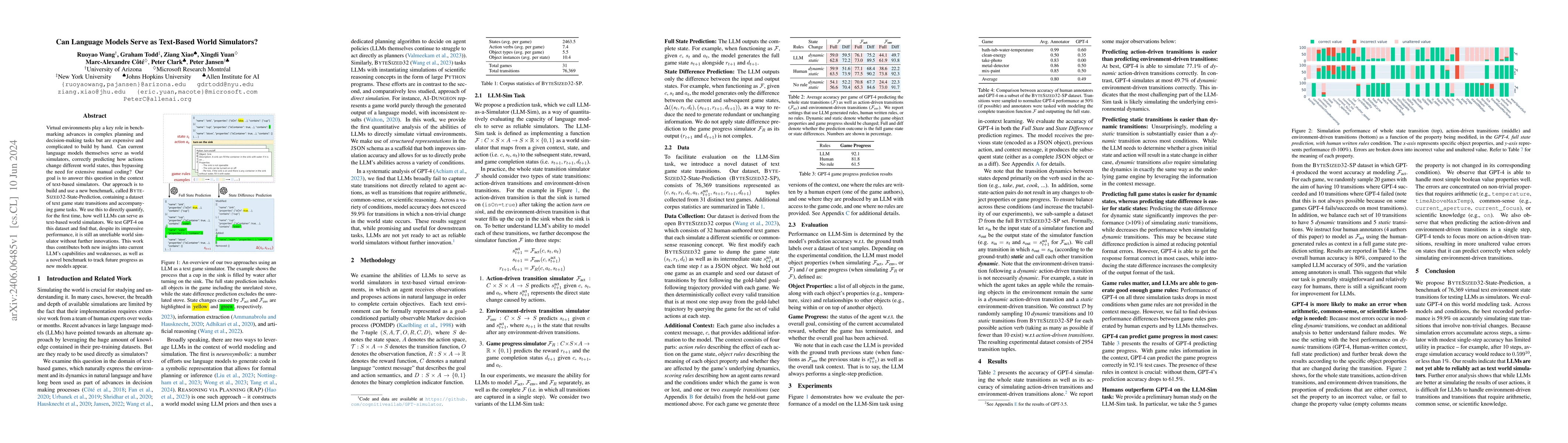 Thumbnail for Can Language Models Serve as Text-Based World Simulators?