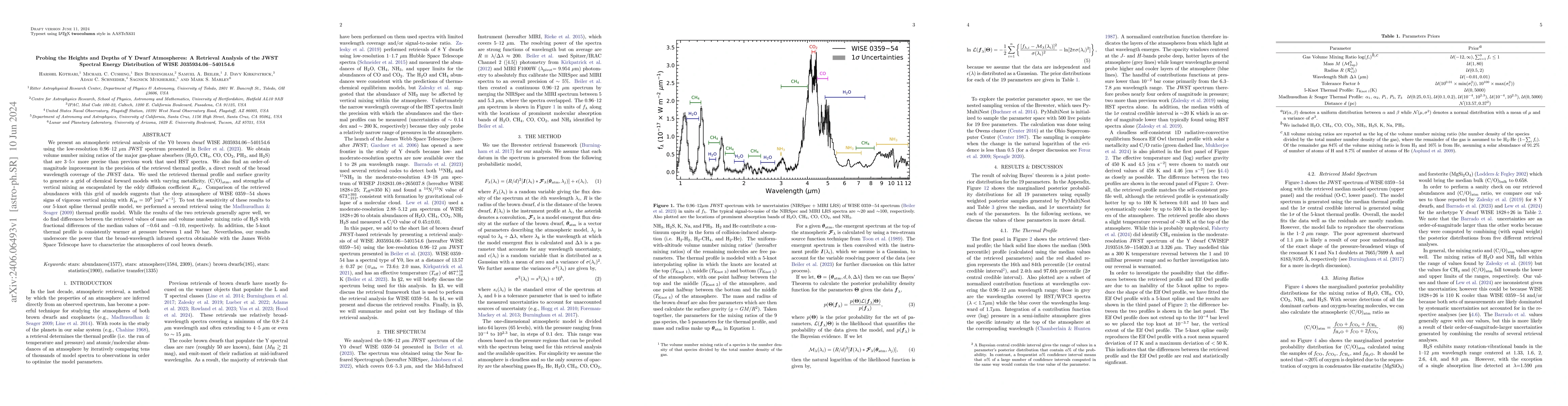 Thumbnail for Probing the Heights and Depths of Y Dwarf Atmospheres: A Retrieval
  Analysis of the JWST Spectral Energy Distribution of WISE
  J035934.06$-$540154.6