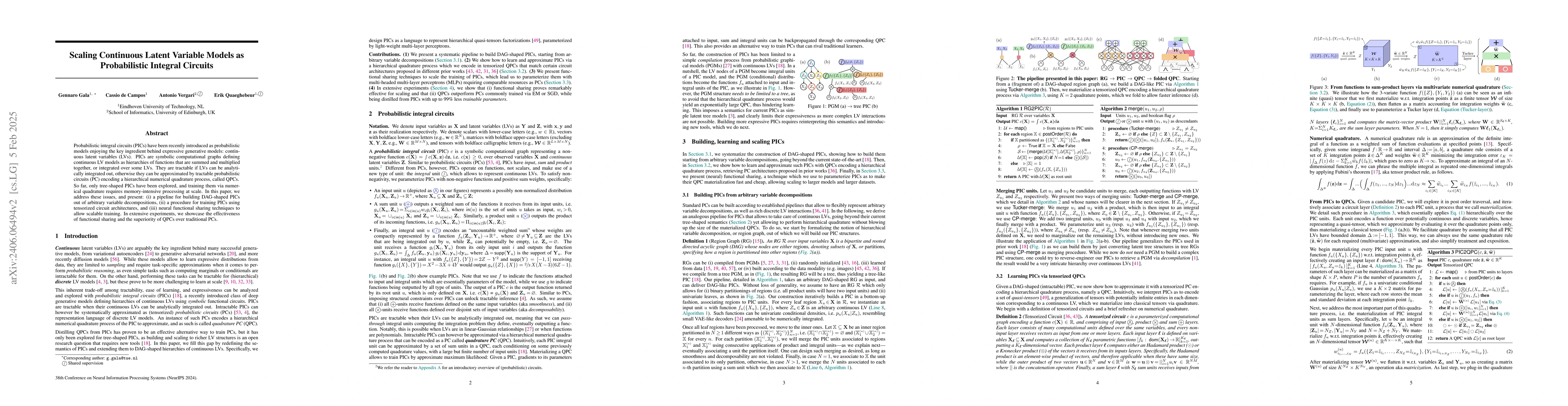 Thumbnail for Scaling Continuous Latent Variable Models as Probabilistic Integral
  Circuits