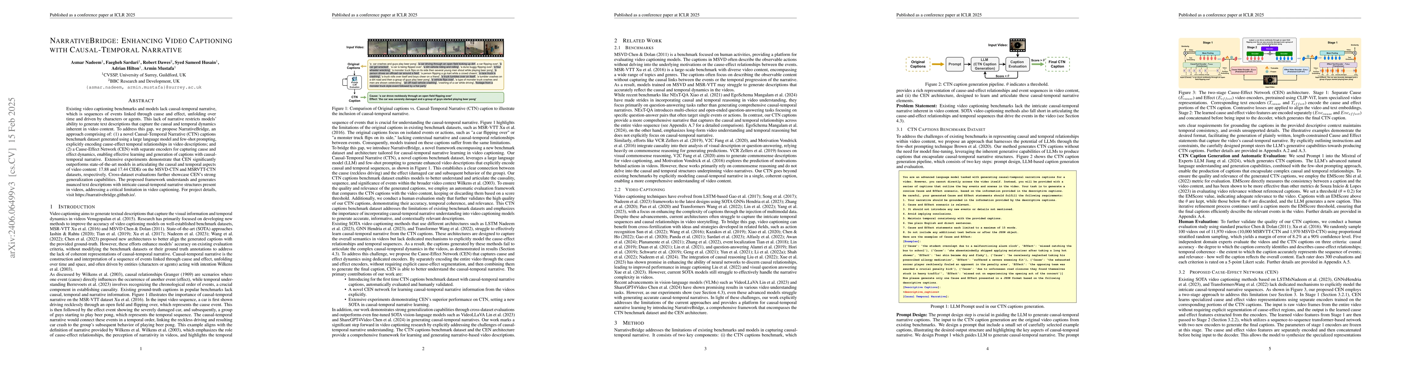 Thumbnail for NarrativeBridge: Enhancing Video Captioning with Causal-Temporal
  Narrative