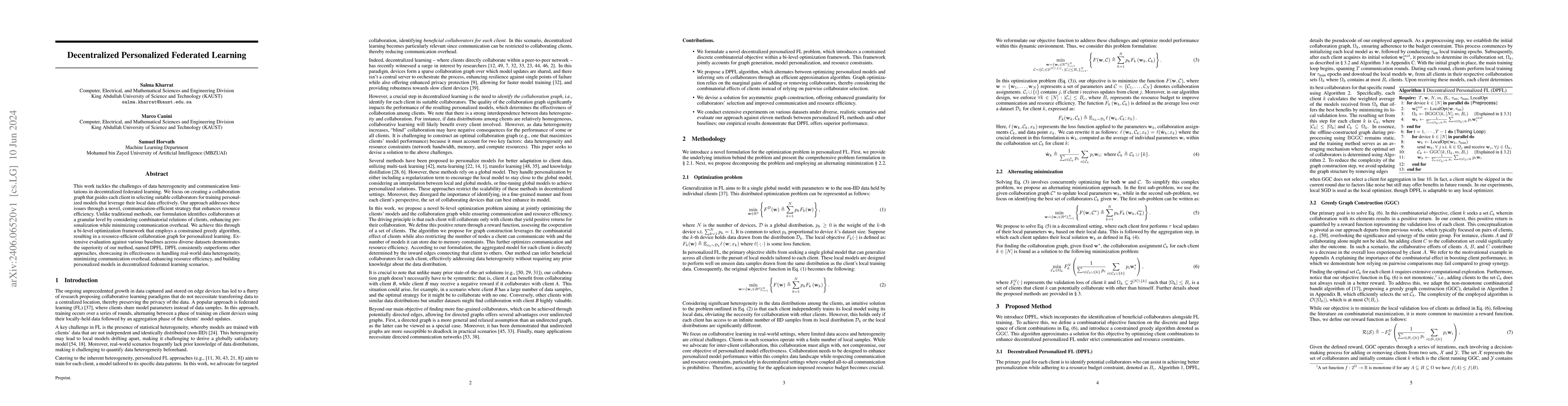 Thumbnail for Decentralized Personalized Federated Learning