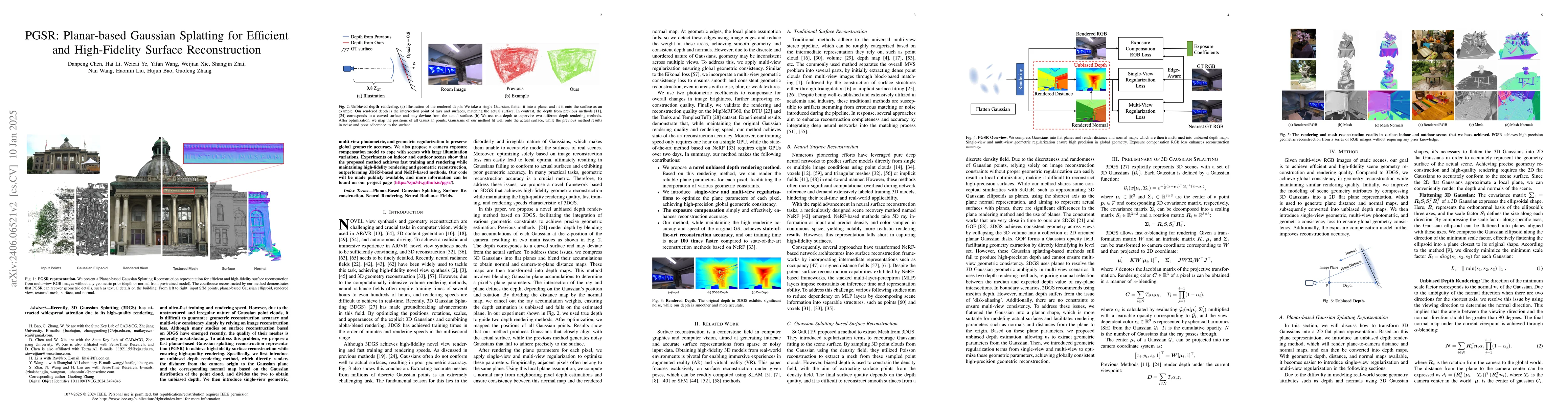 Thumbnail for PGSR: Planar-based Gaussian Splatting for Efficient and High-Fidelity
  Surface Reconstruction