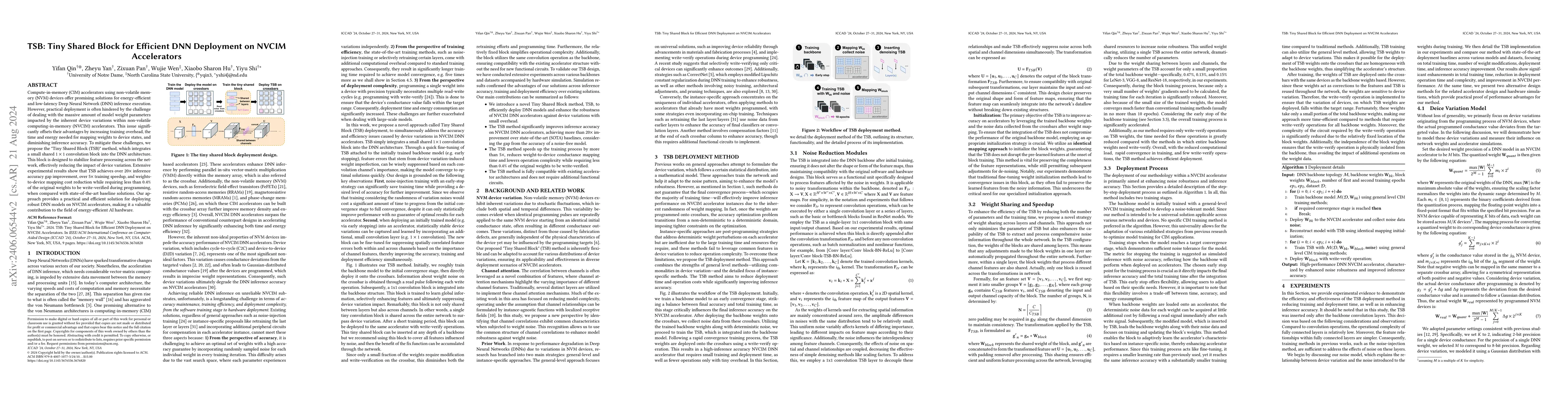 Thumbnail for TSB: Tiny Shared Block for Efficient DNN Deployment on NVCIM
  Accelerators