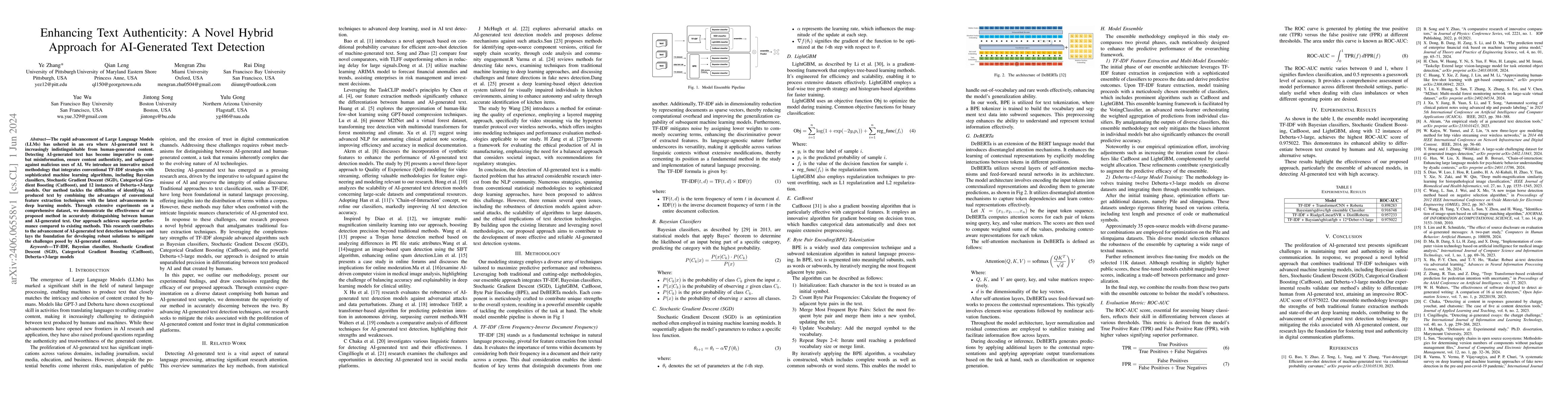 Thumbnail for Enhancing Text Authenticity: A Novel Hybrid Approach for AI-Generated
  Text Detection