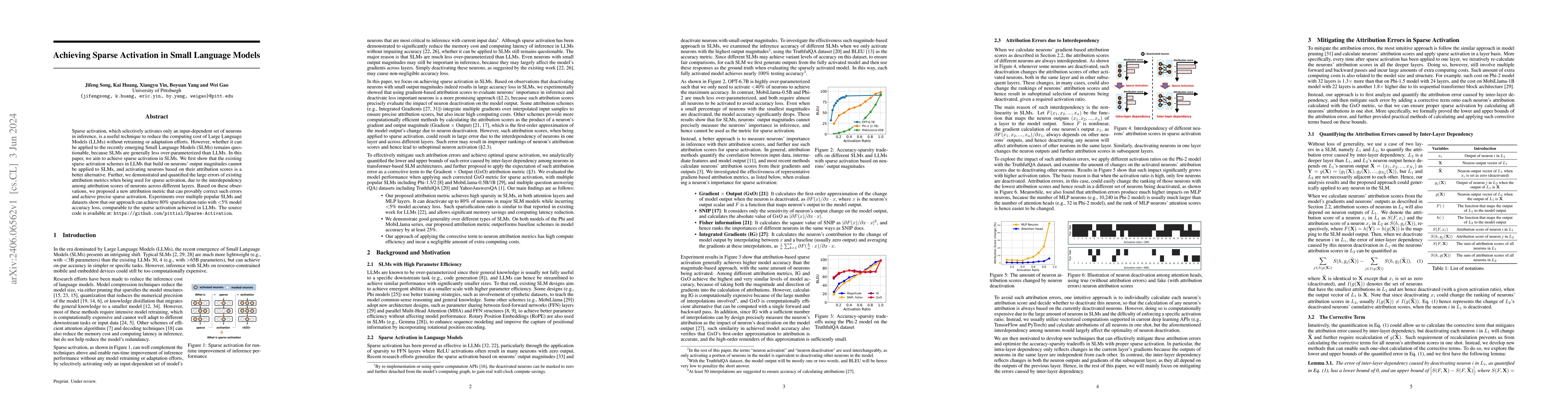 Thumbnail for Achieving Sparse Activation in Small Language Models