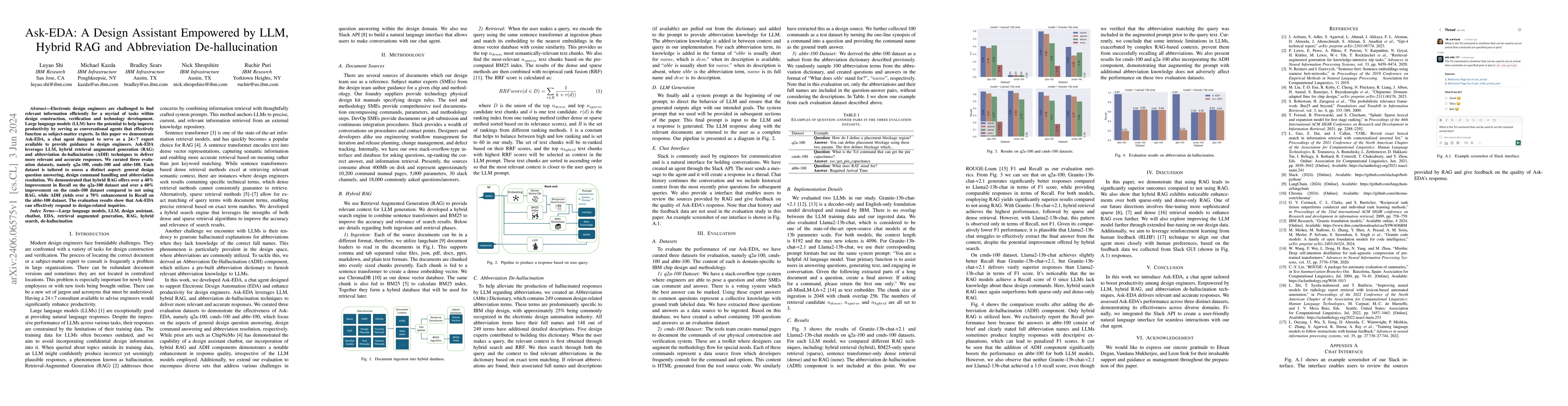 Thumbnail for Ask-EDA: A Design Assistant Empowered by LLM, Hybrid RAG and
  Abbreviation De-hallucination