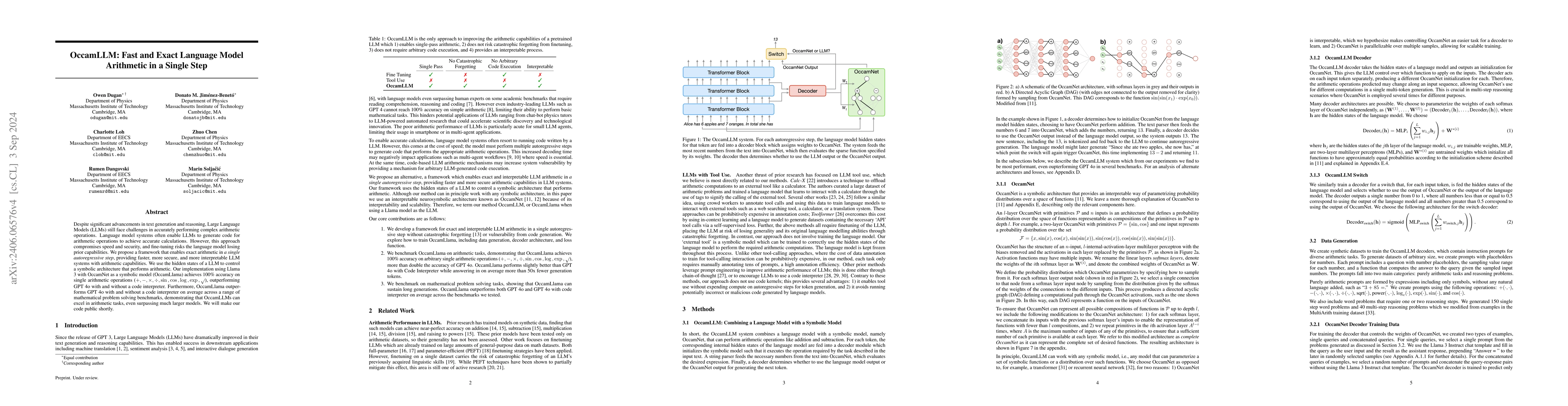 Thumbnail for OccamLLM: Fast and Exact Language Model Arithmetic in a Single Step