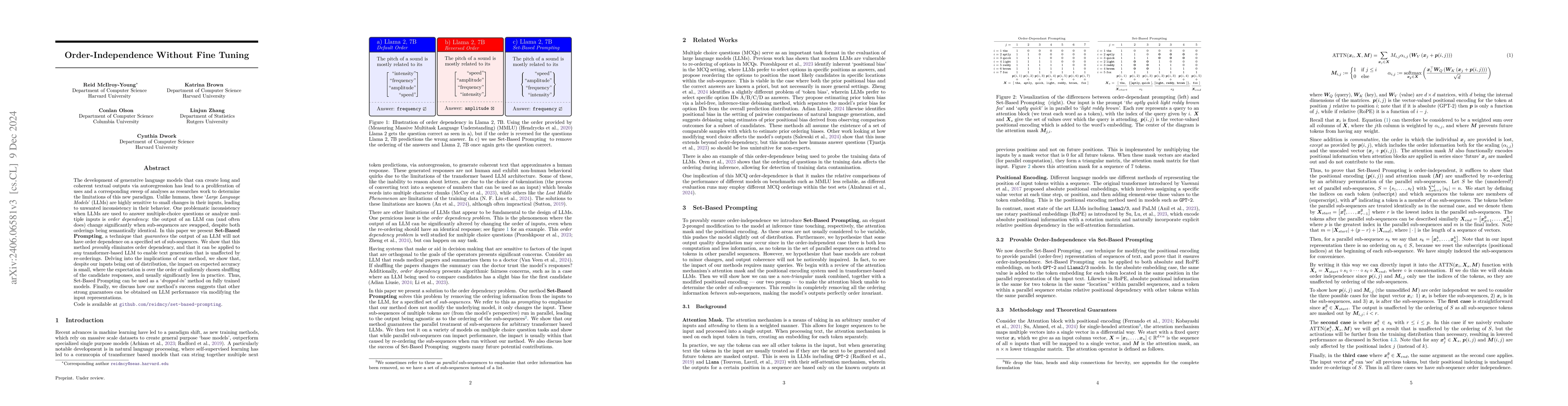 Thumbnail for Set-Based Prompting: Provably Solving the Language Model Order
  Dependency Problem