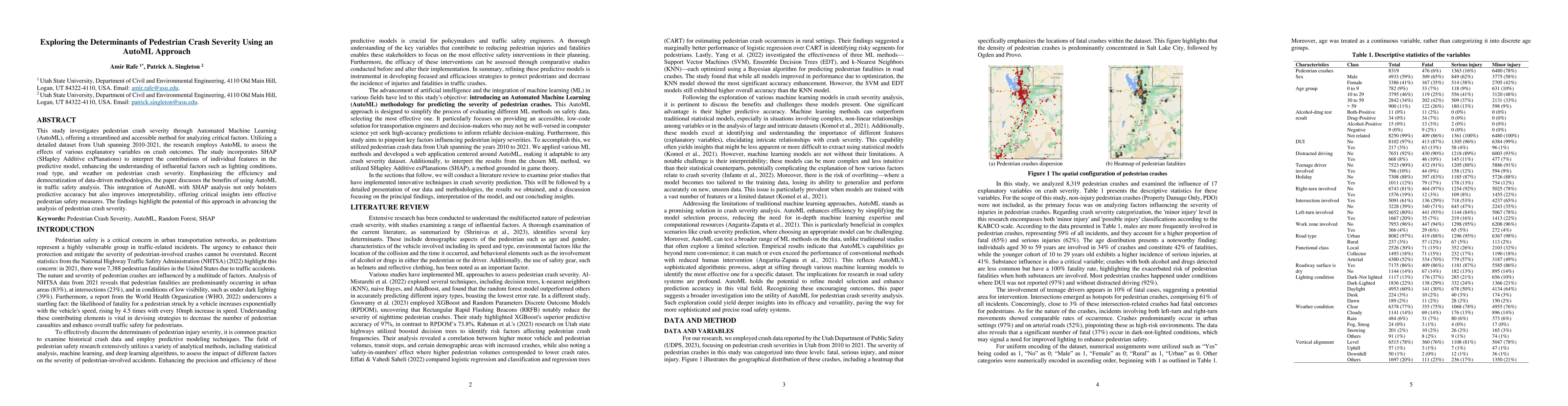 Thumbnail for Exploring the Determinants of Pedestrian Crash Severity Using an AutoML
  Approach