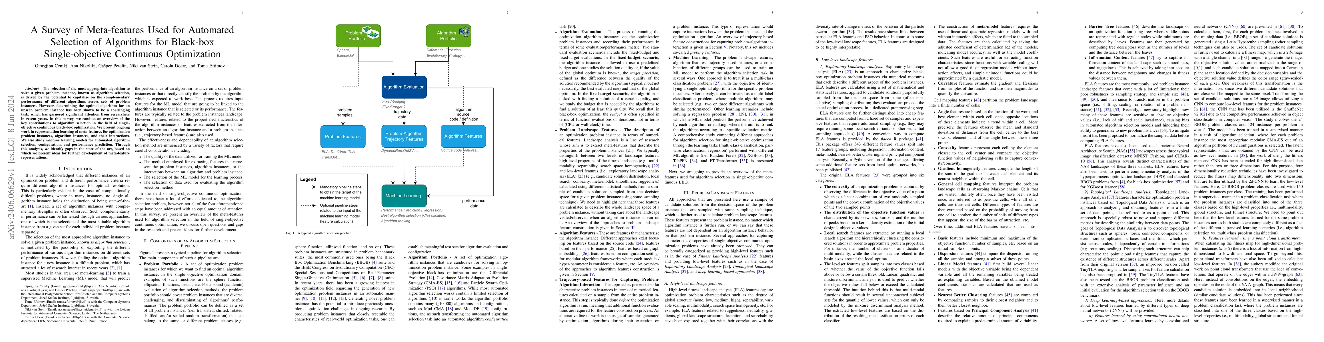Thumbnail for A Survey of Meta-features Used for Automated Selection of Algorithms for
  Black-box Single-objective Continuous Optimization