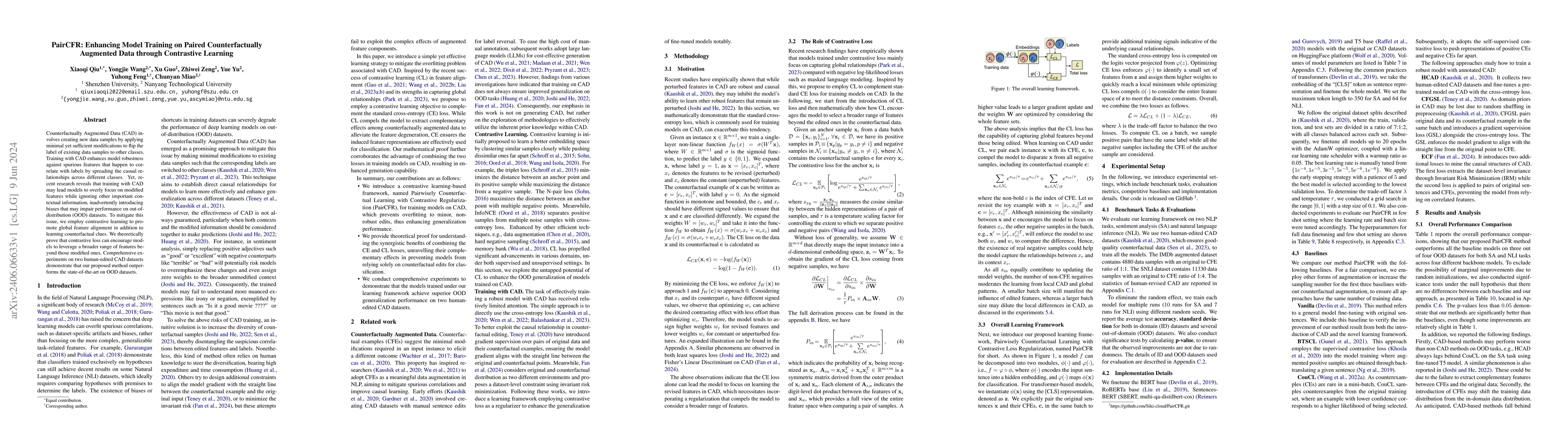 Thumbnail for PairCFR: Enhancing Model Training on Paired Counterfactually Augmented
  Data through Contrastive Learning